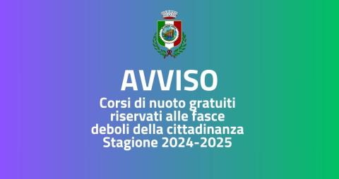 Corsi di nuoto per fasce deboli della cittadinanza stagione 2024/2025